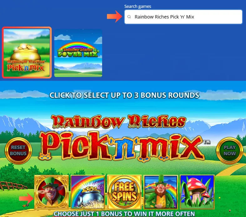 Bonus Selection Menu